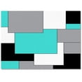 thumbnail image 3 of Rugs For Living Room, Grey White Teal Color Block Geometric Area Rug, Area Rug For Kids Room Bedroom Decor, Room Decor Aesthetic Comfy Carpet, Non-Shedding Modern Area Rugs, Washable Rug, 3 of 7