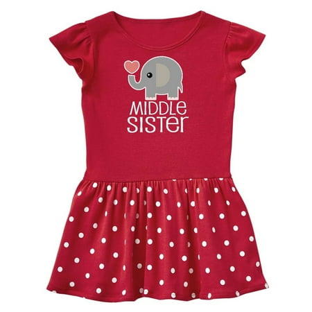 

Inktastic Middle Sister Outfit Gift Toddler Girl Dress