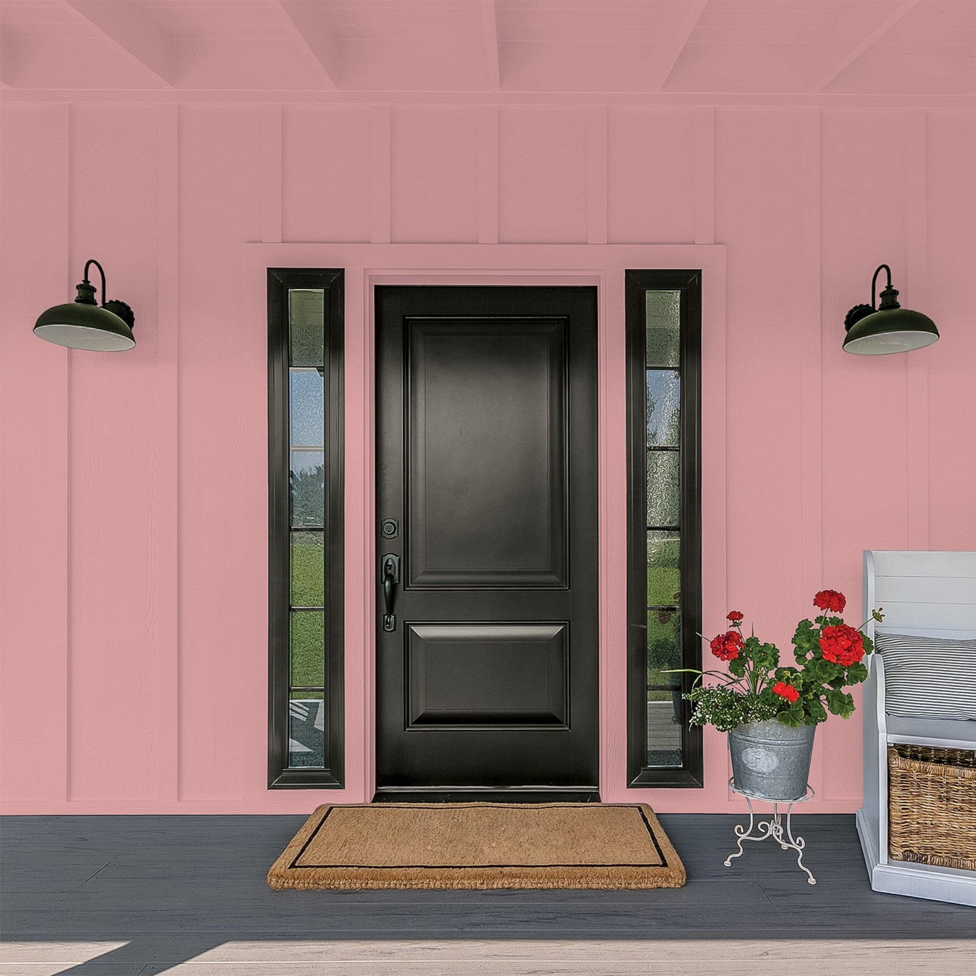 Glidden Fundamentals Floral Tapestry / Pink, Flat Exterior Paint, 1 Quart