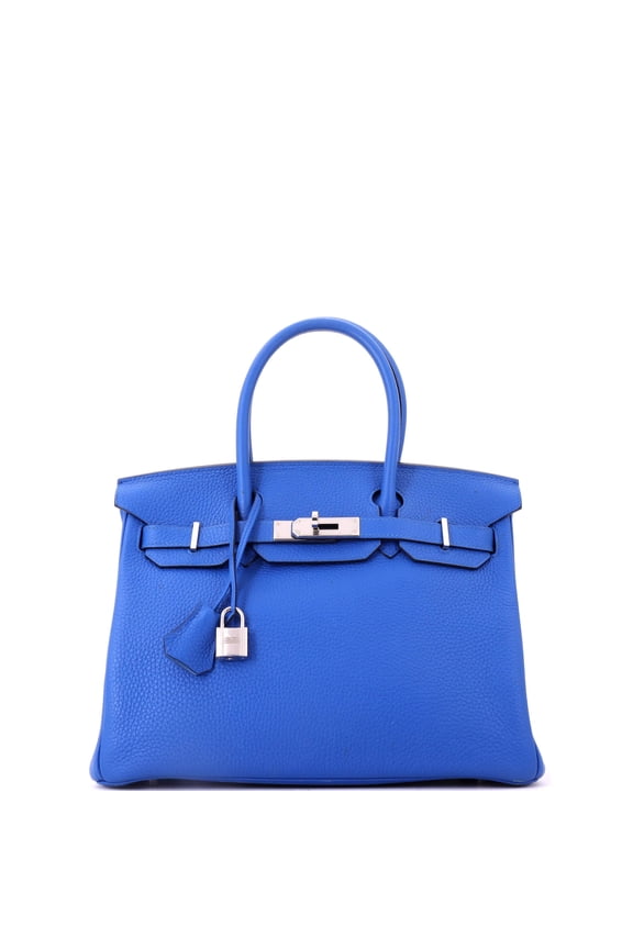 Pre-Owned Birkin Handbag Verso Clemence with Palladium Hardware 30 By Rebag