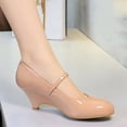 thumbnail image 3 of Women's Pumps High Heel Patent Leather Buckle Court Shoes 6CM Round Toe Party Dress Wedding Shoes, 3 of 6