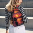 thumbnail image 5 of Rateoe Sunset River Western Cowboy Pattern Durable Canvas Backpack for Men & Women – Stylish & Lightweight – Adjustable Straps, Multiple Pockets – Fits 15-17 Inch LaptopsMedium, 5 of 5