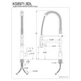 thumbnail image 5 of Kingston Brass KS8978DL Concord Single-Handle Deck-Mount Pre-Rinse Kitchen Faucet, Brushed Nickel, 5 of 7