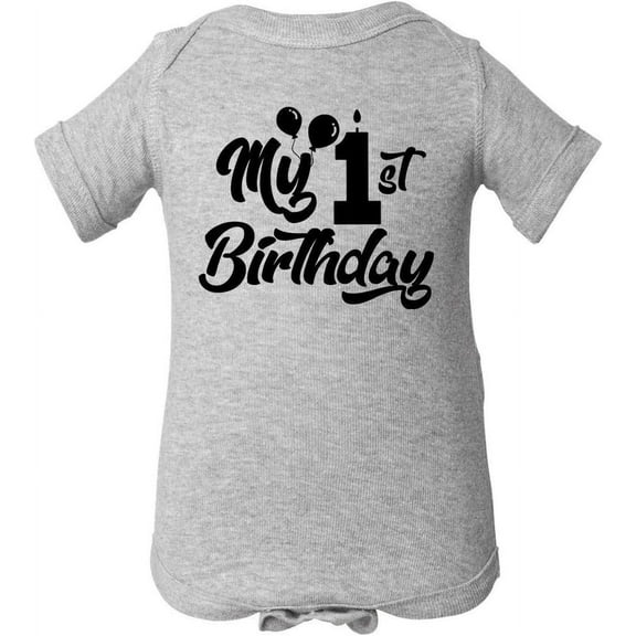 Custom Apparel House My First Birthday Baby Onesie - Baby Boys My 1st Birthday Bodysuits Shirts and Outfits