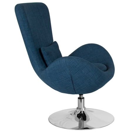 Flash Furniture - Egg Series Side Reception Chair with Bowed Seat - Blue Fabric