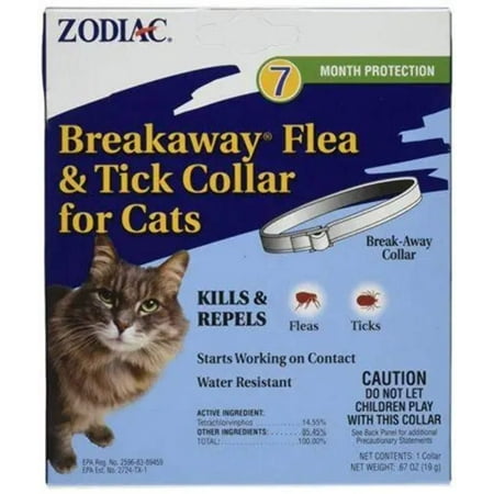(3 Pack) Zodiac Breakaway Flea and Tick Collar for Cats, 13"