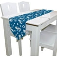 thumbnail image 3 of ColourLife Table Runner Lovely Mermaids Blue Background Washable Table Cloth Runner for Holiday Home Wedding Table Top Decoration 13x70 Inches, 3 of 5