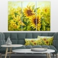 thumbnail image 3 of Designart Bright Yellow Sunny Sunflowers Canvas Wall Art, 3 of 4
