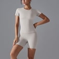 thumbnail image 6 of Kaemgyyd Womens 2 Piece Workout Sets Short Matching Lounge Sets Summer Clothes Slim Fitted Athletic Tee Yoga Shorts Going out Gym Outfits, 6 of 7