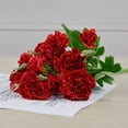 thumbnail image 2 of UDIYO 2Pcs Artificial Carnations with Stems Leaves Eternal Blossom Silk Carnation Flower Artificial Mini Hydrangea Birthday Party for Mother‘s Day’, Wedding, 2 of 6