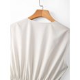 thumbnail image 3 of Apricot V-Neck Ruched Wrap Waist Cinched A-Line Sleeveless Elegant Midi Dress, 3 of 8