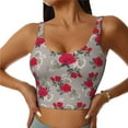 thumbnail image 2 of Uemuo Rose Flowers Pattern Women's Sports Bra - High Impact Support, Breathable, and Comfortable Athletic Bra for Running, Yoga, and Workouts, 2 of 9