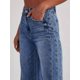 thumbnail image 4 of Pantalones Vaqueros de Pierna para Mujer, Cintura Alta, Elásticos, con Dobladillo Sin Rematar Azul Oscuro M, 4 of 7