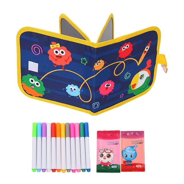 Juego de de libro borrable, 7 páginas, juego de viajes por carretera preescolar para niños y niñas, regalo de vacaciones, tamaño compacto, , estilo E CUTICAT Libro de garabatos borrable
