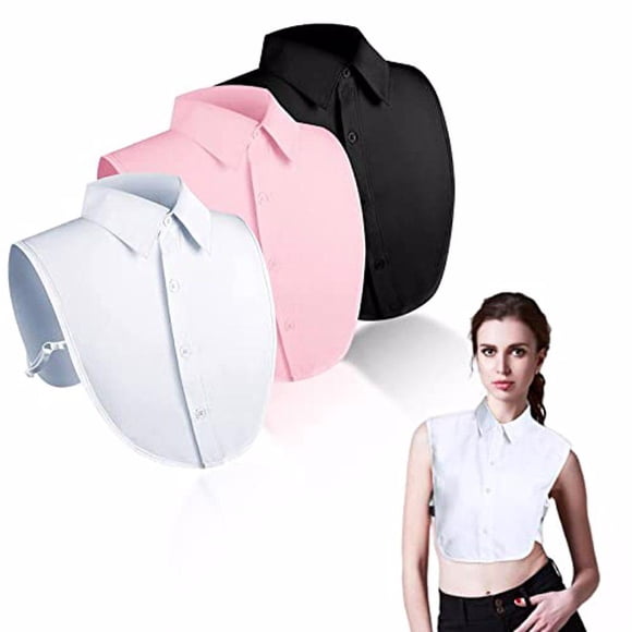 3pcs Fake Collar Detachable White Black Dickey Tops Dickey Chiffon Shirt Half False Attractive for Women Men Daily Commute