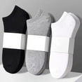 thumbnail image 1 of Calcetines de verano para hombre, de color liso, negros, blancos y grises, calcetines tobilleros unisex de corte bajo, transpirables, calcetines bajos, 1 of 4