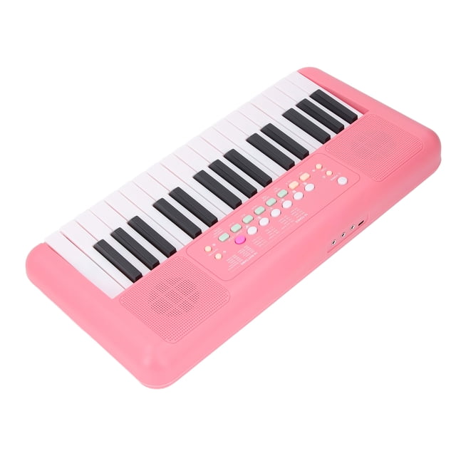 Electronic Keyboard, 32 Key Digital Piano 16 Tones 10 Rhythms Versatile Electronic Keyboard Adjustable Volume Portable Digital Piano with Microphone Suitable for Beginners to