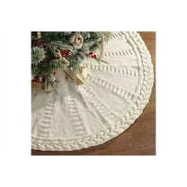 Christmas Tree Skirt 24 Inch Tree Skirt Xmas Gift White Faux Fur Tree Skirt for Holiday Party Ceremony Christmas Tree Decorations