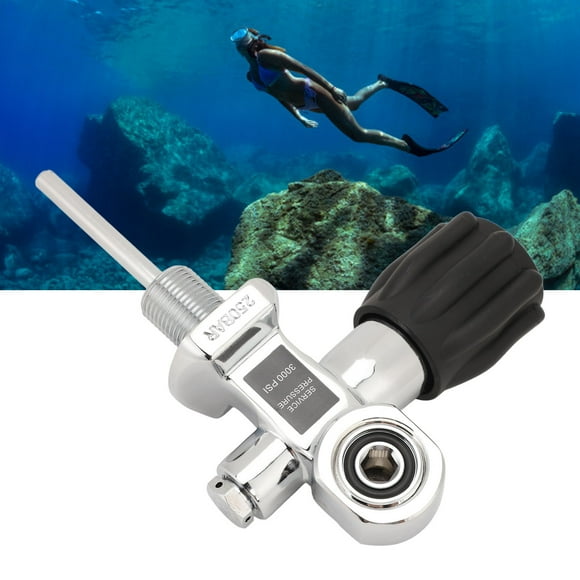 Diving Tank Cylinder Valve, Diving Cylinder Valve 250 Bar Explosion Proof Valve Chrome Plated Brass for Diving