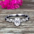 thumbnail image 2 of 1.75 Carat Beautiful Oval Shaped Cut Moissanite Diamond Engagement Ring Classic Art Deco 10k White Gold, 2 of 5