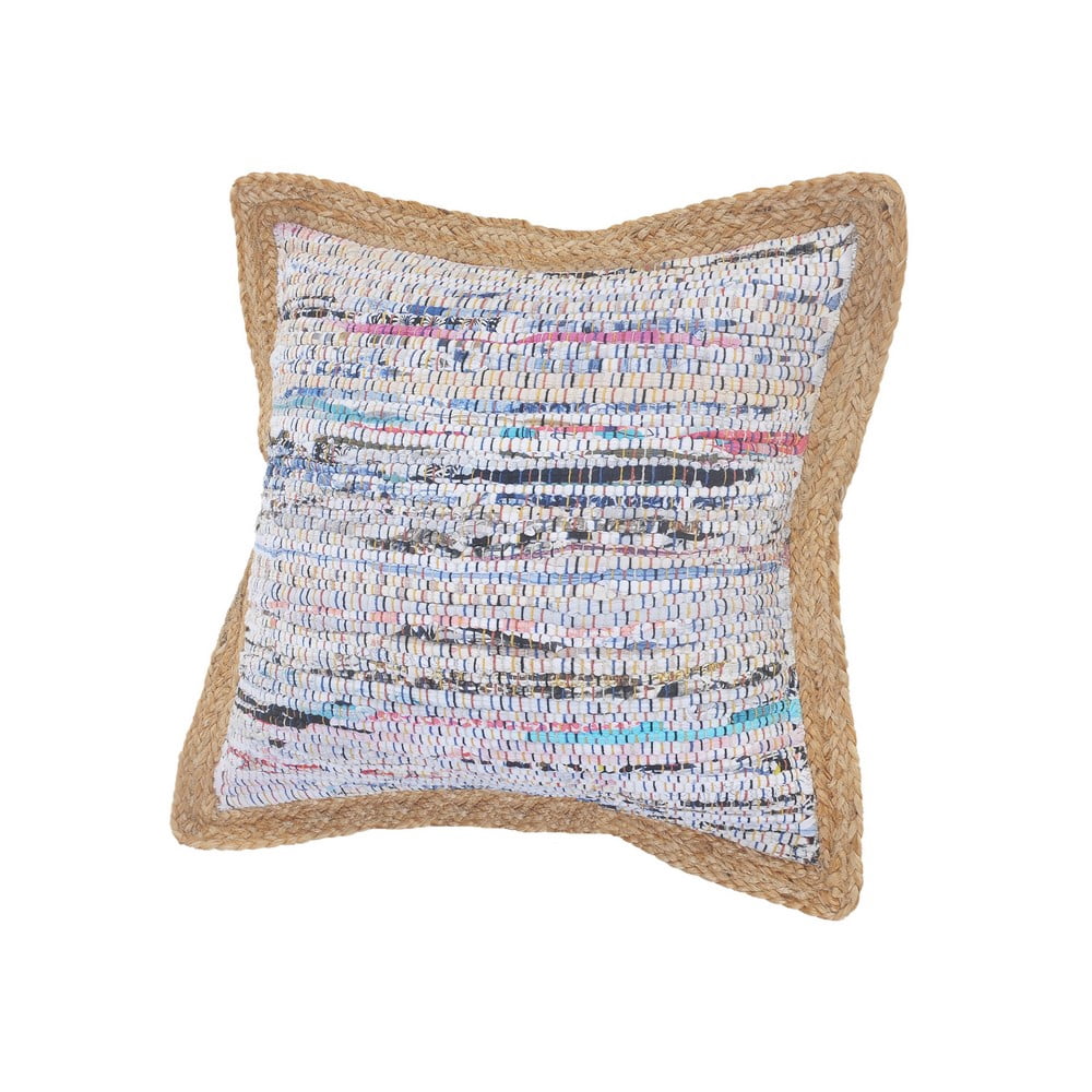 Ox Bay Ringo 20" x 20" Pastel Jute Bordered Striped Cotton Adult Decorative Throw Pillow Cover