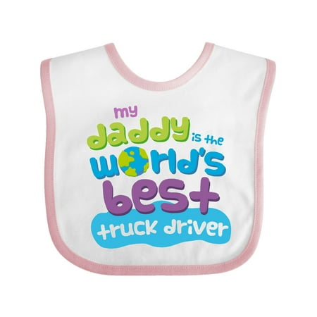 

Inktastic My Daddy is the World’s Best Truck Driver Gift Baby Boy or Baby Girl Bib