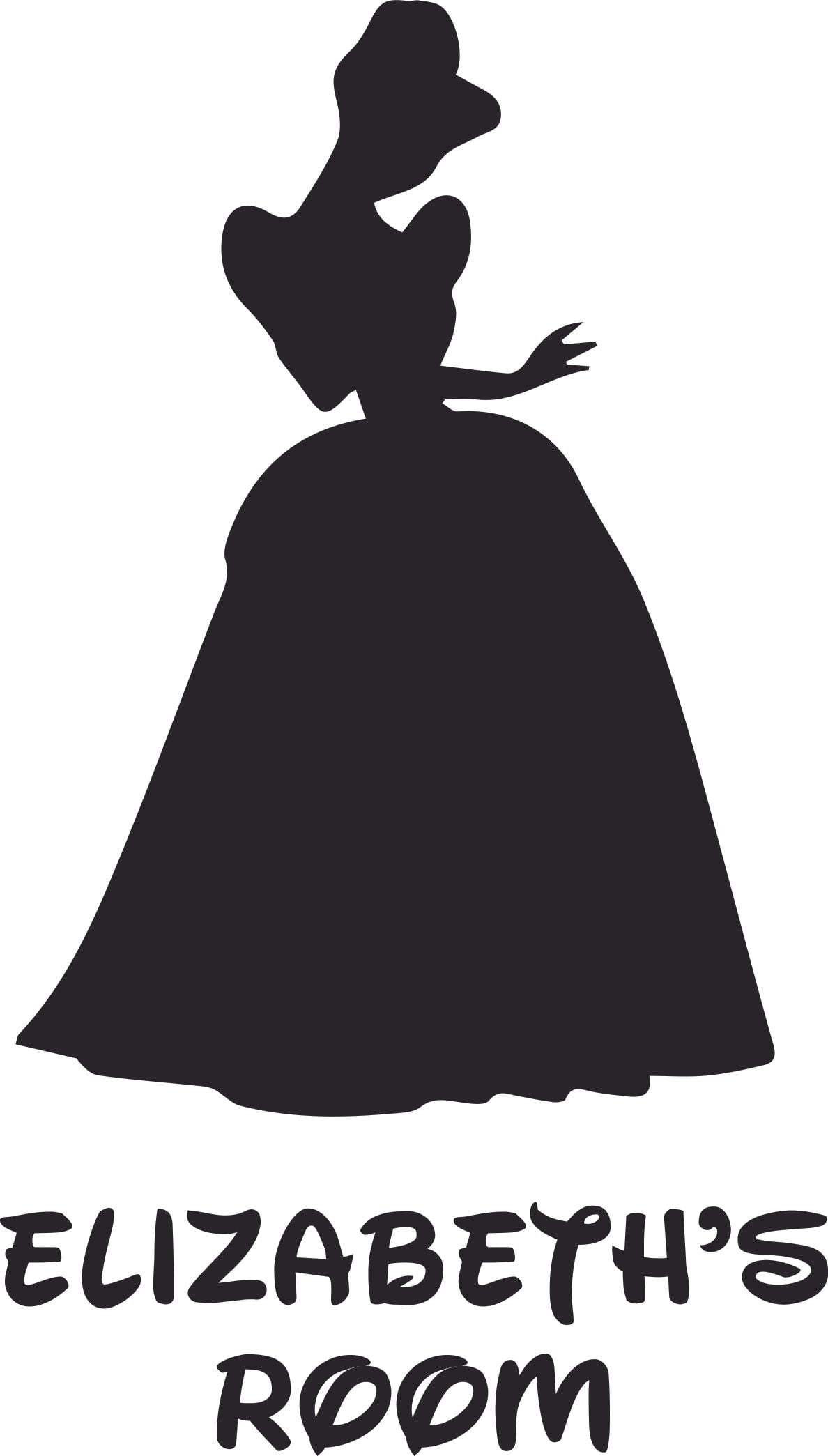 Cinderella The Disney Princess Cartoon Design Customized Name Wall