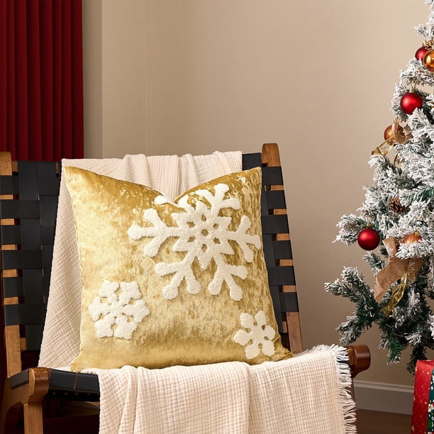Funda de Cojín Ganfancp Navidad Santa Claus Árbol Impreso Bordado Decoración de Vacaciones