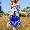 thumbnail image 2 of DUTCH BLUE DELFT : Vintage Windmill on River Print Sleeveless Dress summer dress daily Bride dresses women's summer jumpsuit, 2 of 6