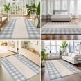 thumbnail image 4 of Area Rugs 4'x6'. Retro Blue Carpet Runner Indoor Outdoor Rugs Home Decor Aesthetic, Farmhouse Buffalo Plaid Vintage Beige Non Slip Mats Washable Accent Rug for Living Room Bedroom, 4 of 8