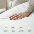 thumbnail image 5 of LINENWALAS Twin XL Fitted Sheet, 100% Bamboo Silk Sheet, 300 Thread Count, 16" Deep Pocket Bedsheet (White, Twin- XL), 5 of 9