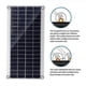 thumbnail image 2 of Kit solar de 300 W con panel solar flexible, módulo fotovoltaico monocristalino + controlador de 20 A para carga de baterías de barcos, coches, autocaravanas, casas y cobertizos., 2 of 6