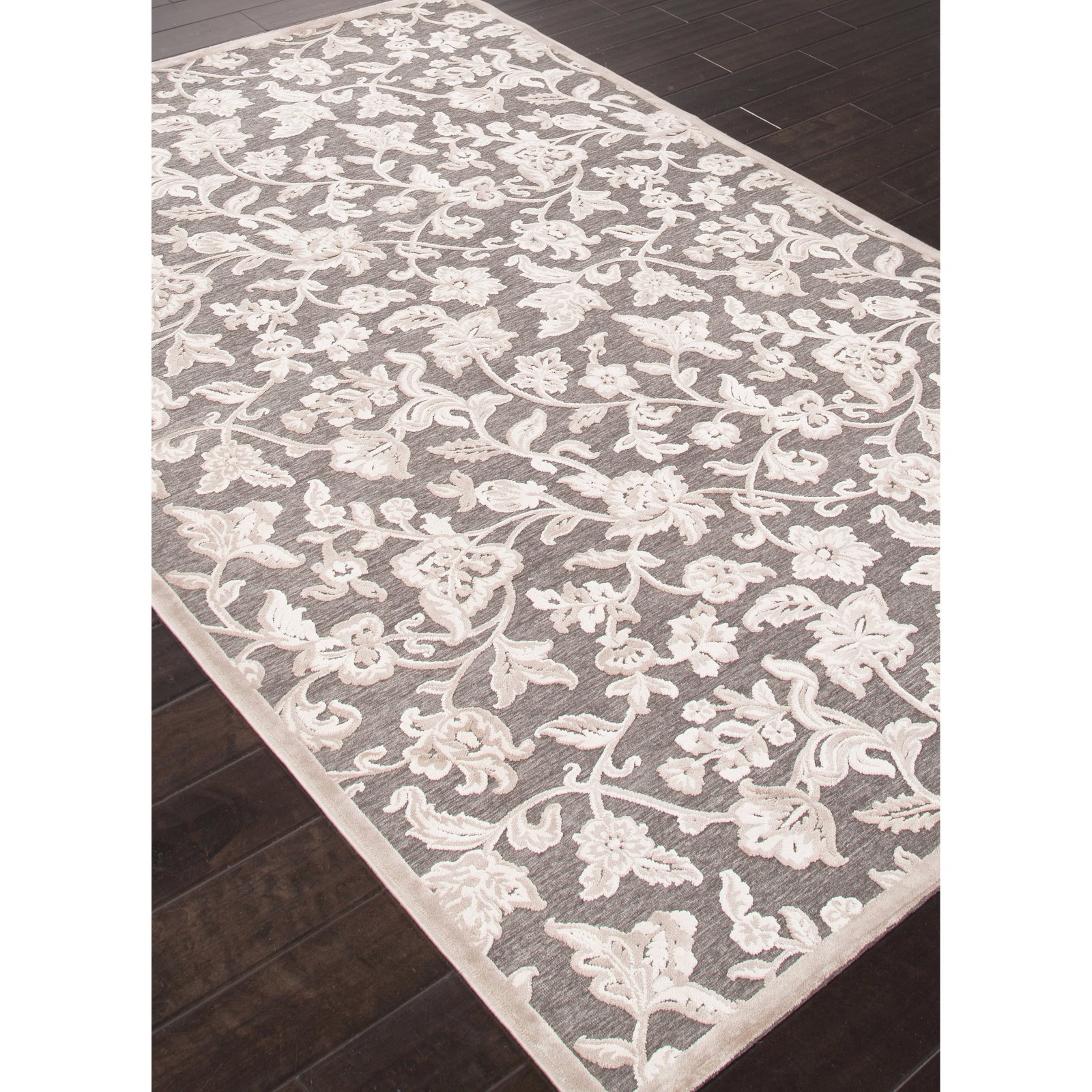 Jaipur Living Lucie Floral Gray/ White Area Rug 5'X7'6"