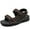 Dark Brown, variant on Lopise men's summer sandals leather casual beach sandals non slip folding resistance dark brown sandals US size 8.5