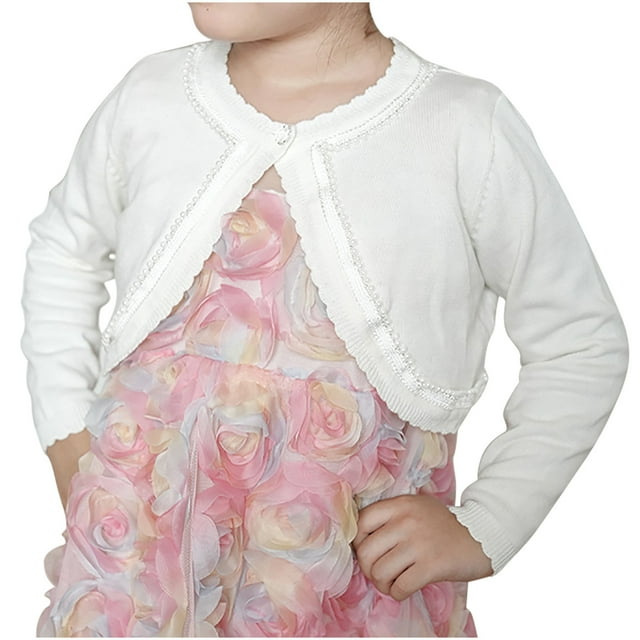 LOVZFMLL Cardigan pour Filles Tout-Petits Enfants Filles Tout-Petits Mode Mignon Couleur Manches Longues Style Fin Cardigan à Boutons Manteau 9-10 Ans