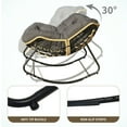 thumbnail image 5 of S-HOME Larger Outdoor Rocking Chair in Natural Rattan Wicker Style for Living Room, Patio, and Garden Comfort Seating,Black+ Gray, 5 of 15