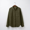 thumbnail image 6 of gakvbuo Shacket Jacket Women Plus Size Cardigan Solid Color Loose Bat Sleeve Waffle Knitted Button Down Urtleneck Sweatshirt Lapel Corduroy Jacket Outwears, 6 of 8