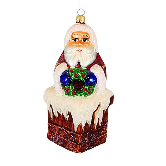 Christopher Radko Company 6.50In Chimney Cheer, Glass, Ornament Santa Christmas 972180