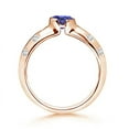 thumbnail image 2 of ANGARA Natural Semi Bezel Dome Tanzanite Ring with Diamond Accents in 14K Rose Gold for Women (Size-5mm) | December Birthstone, Birthday, Anniversary, Jewelry Gift for Women | Natural Tanzanite Ring, 2 of 8