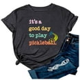 thumbnail image 2 of Pickleball Letter Graphic Tees for Women 2026 Summer Casual Short Sleeve Crewneck Pickleball Lovers T Shirts, 2 of 4