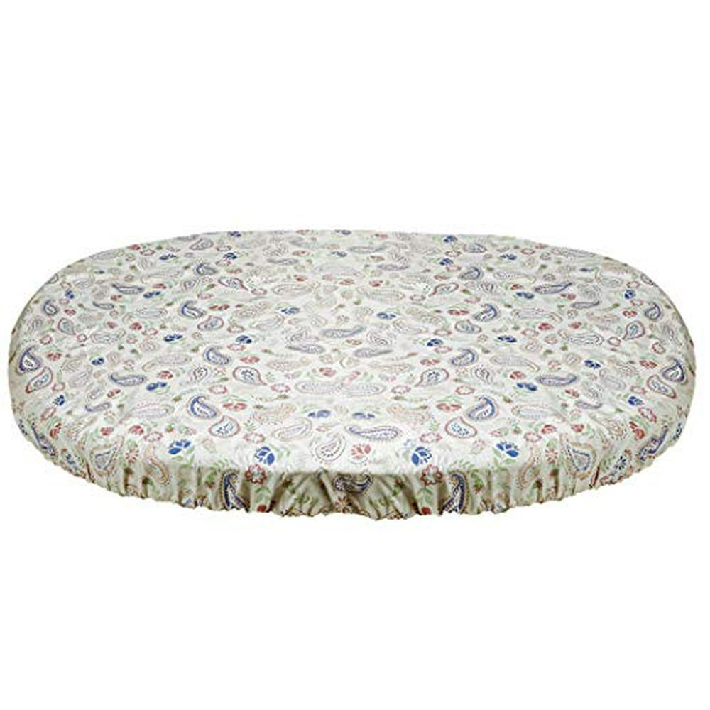 HomeCrate Paisley Heavyweight Elastic Vinyl Oblong/Oval Tablecloth