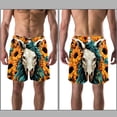 thumbnail image 3 of luoweisi Men's Beach Shorts Quick Dry Swim Trunks with Mesh Lining Sunflower Unicorn L, 3 of 5
