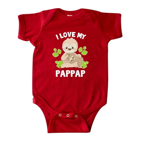 

Inktastic Cute Sloth I Love My Pappap with Green Leaves Gift Baby Boy or Baby Girl Bodysuit