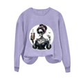 thumbnail image 6 of VKOYWKM Sweatshirts for Women Trendy Halloween Funny Print Pullover Long Sleeve Crew Neck Oversized Sweatshirts Fall Sweatshirt, 6 of 7
