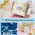 thumbnail image 2 of 75th Birthday Gifts for Women Men 75th Birthday Decorations for Women Gifts for 75th Birthday Happy 75th Birthday Gifts Best 75th Birthday Gift Idea for Wife Husband Mom Dad Blanket 60x50 In(Cheers), 2 of 6