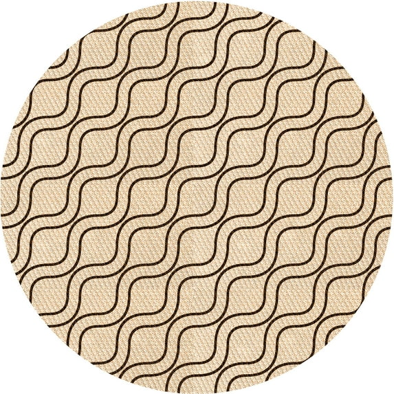 Ahgly Company Machine Washable Indoor Round Transitional Copper Brown Area Rugs, 3' Round