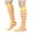 Rose Gold, variant on AJGRHE Women's Stockings Striped Calf Socks Performance Knee High Stockings Yellow One Size
