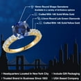 thumbnail image 2 of Gem Stone King 14K Two Tone Gold Blue Created Sapphire and Lab Grown Diamond Engagement Ring for Women | 4.31 Cttw | Round 10MM | Gemstone September Birthstone | Size 6, 2 of 6