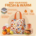 thumbnail image 5 of Pioneer Flower Floral Print Pattern Insulated Lunch Bag for Women & Adults,Large Portable Soft Cooler Lunch Bag,Thermal Food Storage Tote with Pearl Cotton,8.66L,8.75x5.75x9.5 Inch, 5 of 6