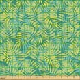 thumbnail image 2 of Ambesonne Green Leaves Fabric by the Yard Upholstery, Summer Branch Hawaiian, 10 Yards, Yellow Pale Khaki, 2 of 5